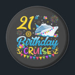 21st Birthday Cruise B-Day Party Circle Magnet<br><div class="desc">21st Birthday Cruise B-Day Party Funny design Gift Circle Magnet Classic Collection.</div>