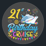21st Birthday Cruise B-Day Party Classic Round Sticker<br><div class="desc">21st Birthday Cruise B-Day Party Funny design Gift Classic Round Sticker Classic Collection.</div>