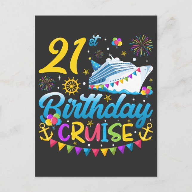 21st Birthday Cruise B-Day Party Postcard (Front)