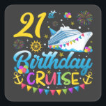 21st Birthday Cruise B-Day Party Square Sticker<br><div class="desc">21st Birthday Cruise B-Day Party Funny design Gift Square Sticker Classic Collection.</div>