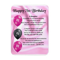 21st Birthday , Daughter Poem Magnet