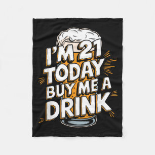 21st Birthday Drinking Legal Age Beer Lover Hood Fleece Blanket