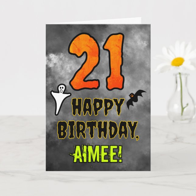 21st Birthday: Eerie Halloween Theme + Custom Name Card (Small Plant)