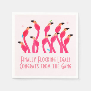 21st Birthday Finally Flocking Legal Flamingos Napkin