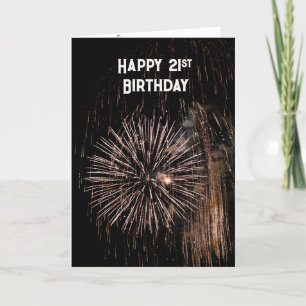 21st Birthday Fireworks     Card