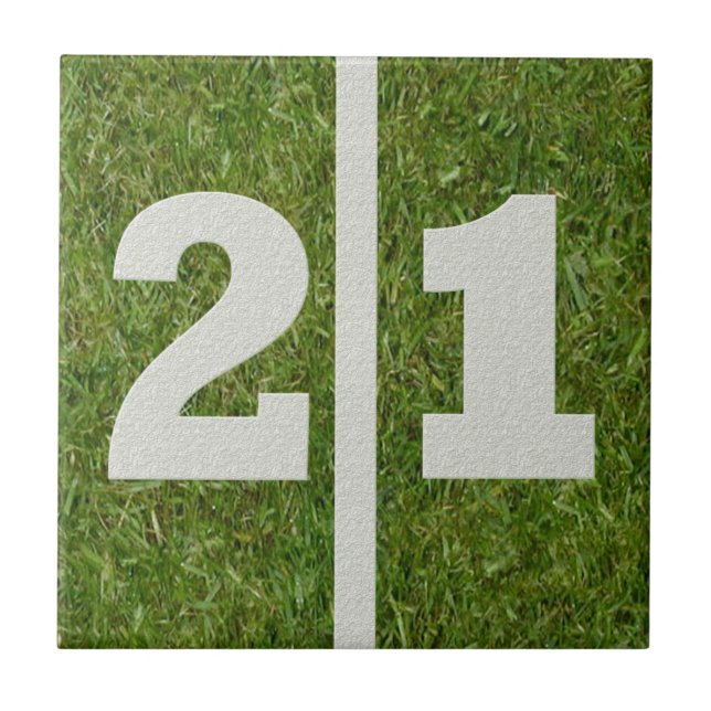 21st Birthday Football Customisable Tile (Front)