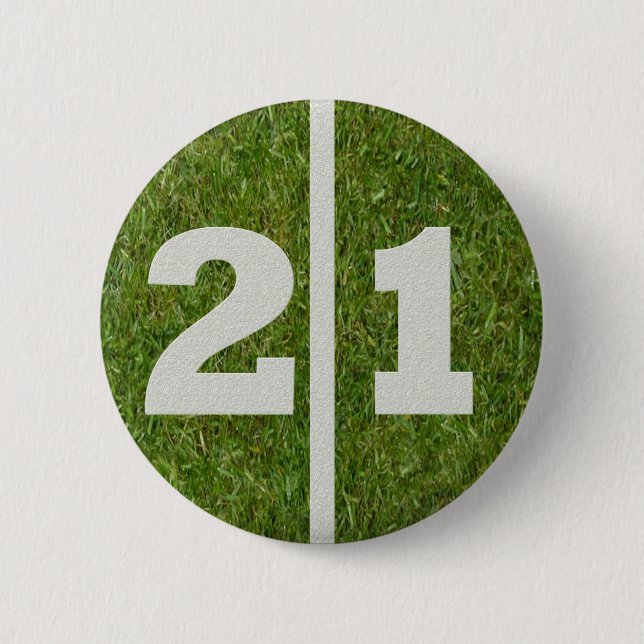 21st Birthday Football Yard Button (Front)