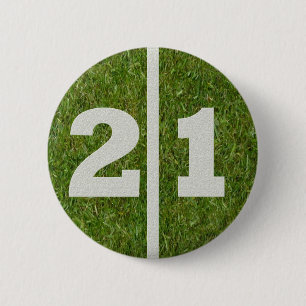 21st Birthday Football Yard Button