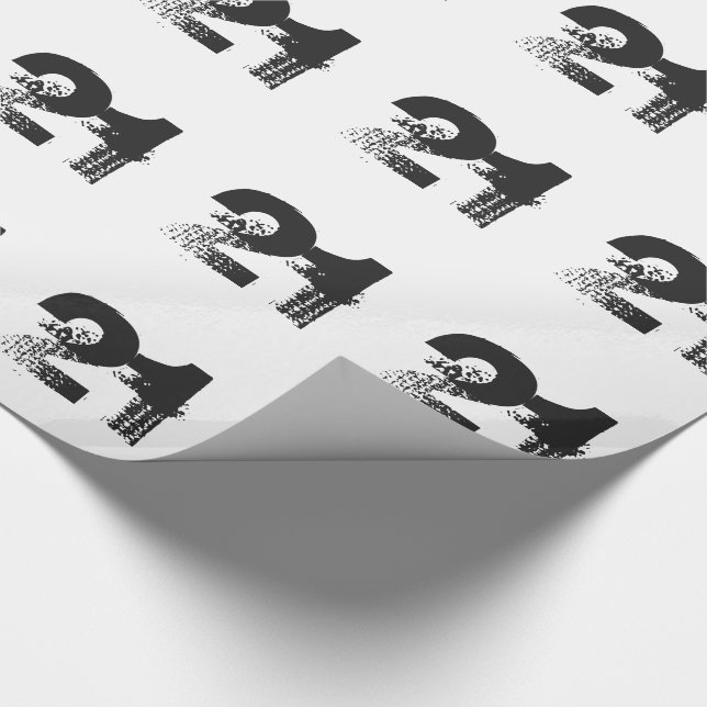 21st birthday for anyone, black on white. wrapping paper (Corner)
