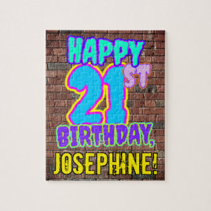 21st Birthday ~ Fun, Urban Graffiti Inspired Look Jigsaw Puzzle