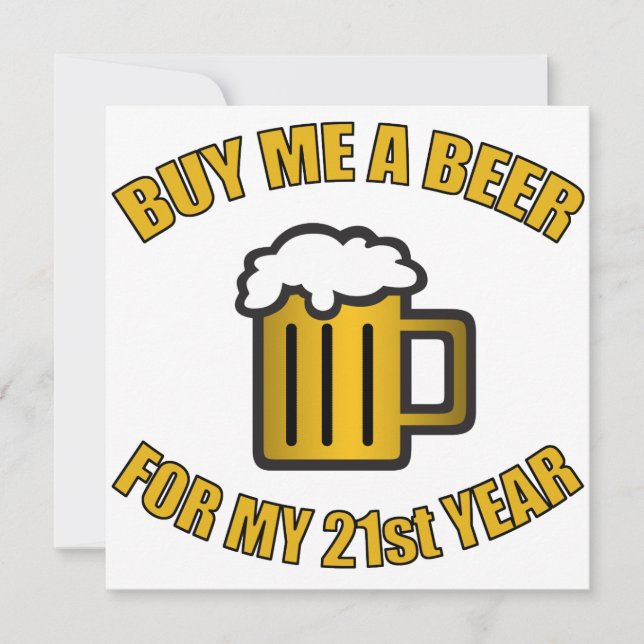 21st Birthday Funny Beer Invitation (Front)