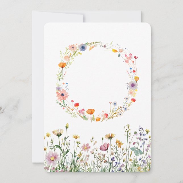 21st Birthday Garden Floral Wild Meadow Photo Invitation (Back)