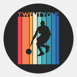 21st Birthday Gift Vintage Sketll Shirt For 21 Yea Classic Round Sticker