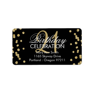 21st Birthday Gold Glitter Confetti Black Label