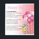 21st Birthday Granddaughter Poem Notepad<br><div class="desc">A great gift for a granddaughter on her 21st birthday</div>