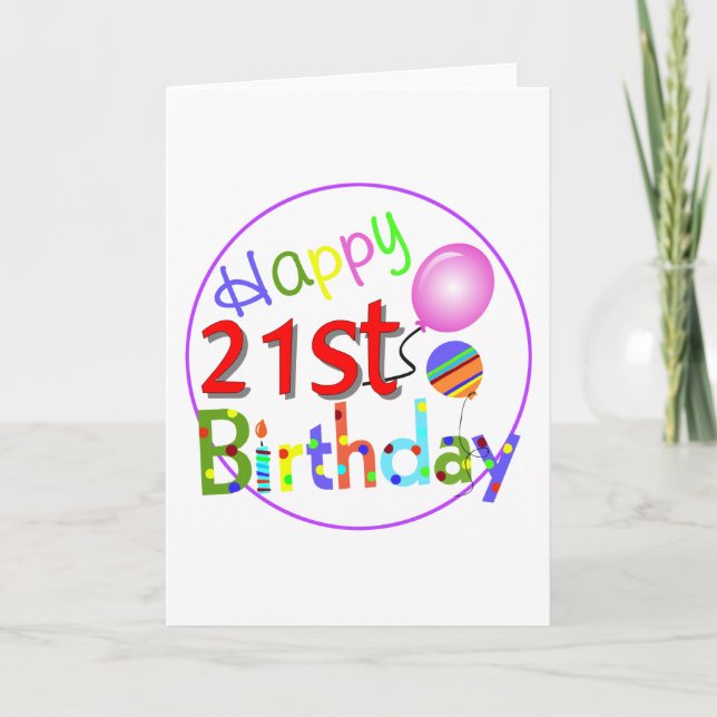 21st birthday greetings card (Front)