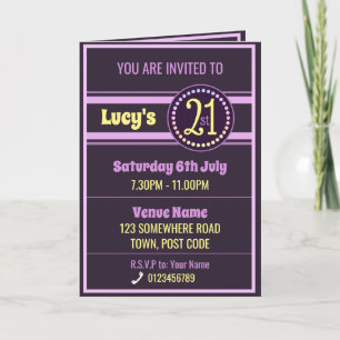 21st Birthday Invitation