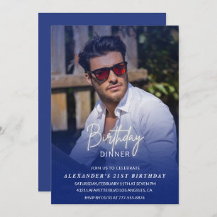 21st birthday invitation Birthday Dinner Photo Men