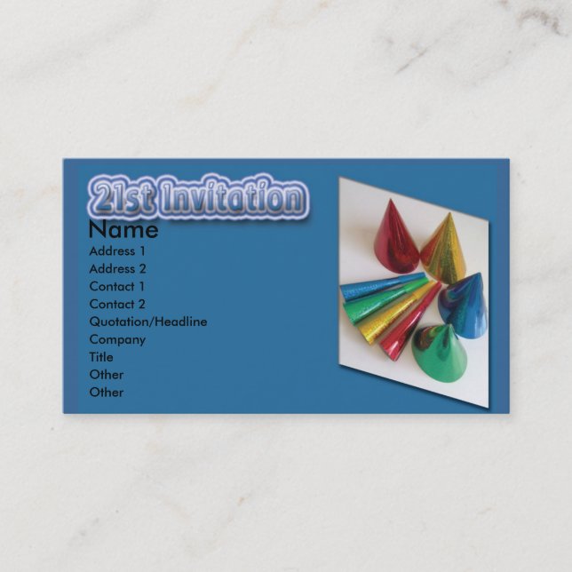 21st Birthday invitation card (Front)