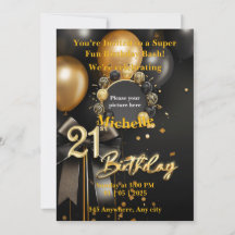 21st Birthday Invitation Card Template