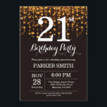 21st Birthday Invitation Gold Glitter<br><div class="desc">21st Birthday Invitation with Gold String Lights with Gold Glitter Background. Gold Birthday. Adult Birthday. Men or Women Bday Invite. 13th 15th 16th 18th 20th 21st 30th 40th 50th 60th 70th 80th 90th 100th, Any age. For further customisation, please click the "Customise it" button and use our design tool to...</div>