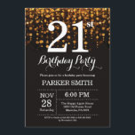 21st Birthday Invitation Gold Glitter<br><div class="desc">21st Birthday Invitation with Gold String Lights with Gold Glitter Background. Gold Birthday. Adult Birthday. Men or Women Bday Invite. 13th 15th 16th 18th 20th 21st 30th 40th 50th 60th 70th 80th 90th 100th, Any age. For further customisation, please click the "Customise it" button and use our design tool to...</div>