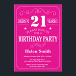 21st Birthday Invitation Hot Pink and White<br><div class="desc">21st Birthday Invitation Hot Pink and White Typography. Hot Pink and White Background. Adult Birthday. Male Men or Women Birthday. Kids Boy or Girl Lady Teen Teenage Bday Invite. 13th 15th 16th 18th 20th 21st 30th 40th 50th 60th 70th 80th 90th 100th. Any Age. For further customisation, please click the...</div>