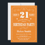 21st Birthday Invitation Orange and White<br><div class="desc">21st Birthday Invitation Orange and White Typography. Orange and White Background. Adult Birthday. Male Men or Women Birthday. Kids Boy or Girl Lady Teen Teenage Bday Invite. 13th 15th 16th 18th 20th 21st 30th 40th 50th 60th 70th 80th 90th 100th. Any Age. For further customisation, please click the "Customise it"...</div>