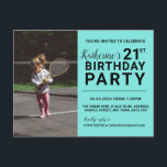21st Birthday Invitation Photo Card Cyan<br><div class="desc">Modern design 21st Birthday party invitation. Customise the photo and colour,  use fonts of your choice and add details for your celebration.</div>