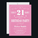 21st Birthday Invitation Pink and White<br><div class="desc">21st Birthday Invitation Pink and White Typography. Pink and White Background. Adult Birthday. Male Men or Women Birthday. Kids Boy or Girl Lady Teen Teenage Bday Invite. 13th 15th 16th 18th 20th 21st 30th 40th 50th 60th 70th 80th 90th 100th. Any Age. For further customisation, please click the "Customise it"...</div>