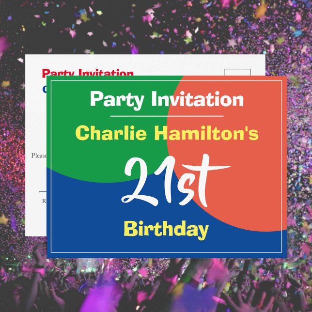 21st Birthday Invitation Postcard (Creator Uploaded)