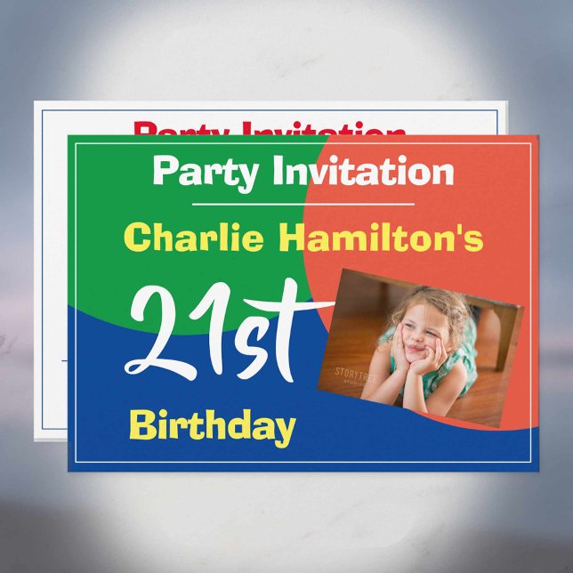 21st Birthday Invitation with Photo (Creator Uploaded)