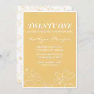 21st birthday invitations Brunch Modern Yellow