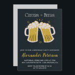 21st birthday invitations Cheers Beers Rustic Men<br><div class="desc">21st birthday invitations Cheers Beers Rustic Men</div>