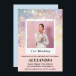 21st birthday invitations Confetti Photo Pink<br><div class="desc">21st birthday invitations Confetti Photo Pink</div>