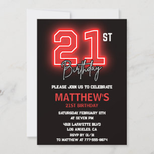 21st birthday invitations Men birthday