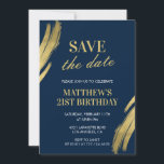 21st birthday invitations Men Save the date Gold<br><div class="desc">21st birthday invitations Men Save the date Gold</div>