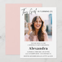 21st birthday invitations Photo Elegant Woman