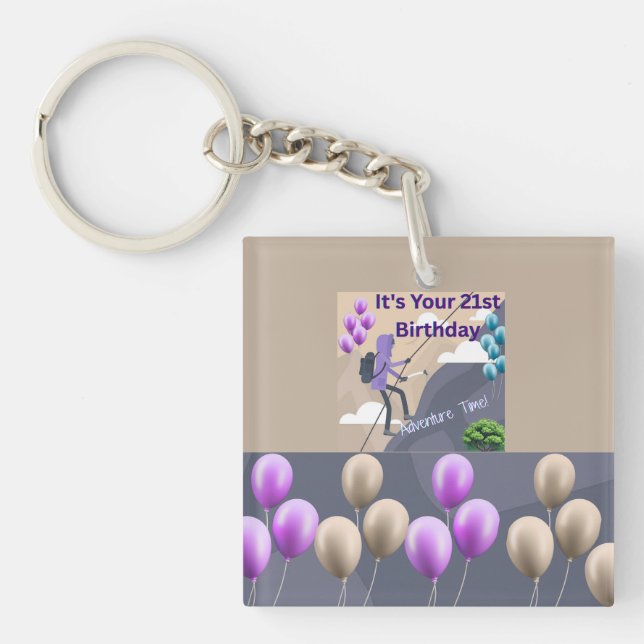 21st Birthday  Key Ring (Front)