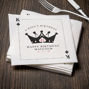 21st Birthday King of Spades Casino Poker Card Napkin