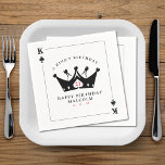 21st Birthday King of Spades Casino Poker Card Napkin<br><div class="desc">Cool king of spades playing card 21st birthday party napkins for men.  Personalise it with your age and event details.  Great for a poker or Las Vegas themed birthday celebration.</div>