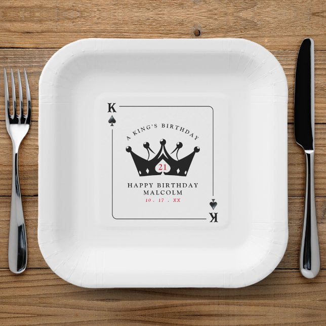 21st Birthday King of Spades Casino Poker Card Paper Plate (21st Birthday King of Spades Casino Poker Card Paper Plates
)