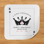 21st Birthday King of Spades Casino Poker Card Square Sticker<br><div class="desc">Cool king of spades playing card 21st birthday party stickers for men.  Personalise it with your age and event details.  Great for a poker or Las Vegas themed birthday celebration.</div>