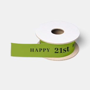 21st Birthday Kiwi Ribbon Satin Ribbon