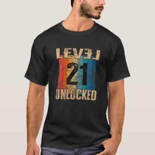 21st Birthday Level Unlocked Vintage Retro T-Shirt