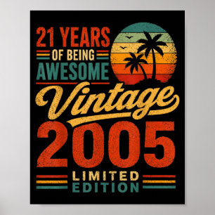 21st Birthday Men Women 21yr 2005 21 Year Old Poster