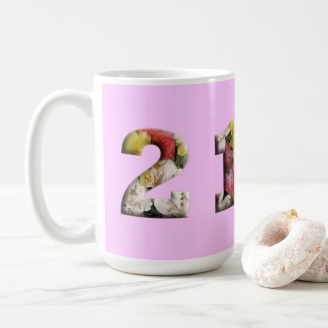 21st Birthday Milestone Customisable Coffee Mug (With Donut)