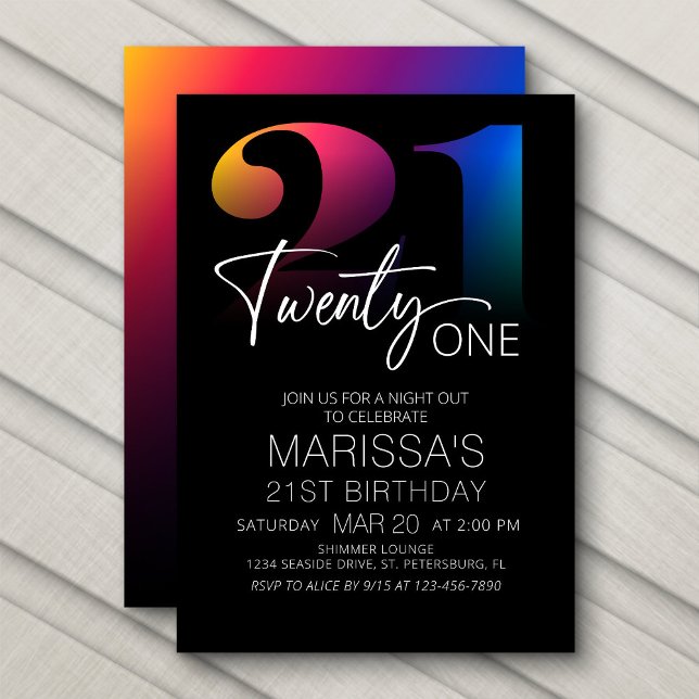 21st Birthday Modern Invitation (Creator Uploaded)