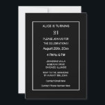 21st Birthday Modern Minimalist Black White Custom Invitation<br><div class="desc">Printed with elegant,  classy black white background and personalised text templates which you can edit and customise! You may also change colours and change age if you wish!</div>