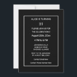 21st Birthday Modern Minimalist Black White Custom Invitation<br><div class="desc">Printed with elegant,  classy black white background and personalised text templates which you can edit and customise! You may also change colours and change age if you wish!</div>